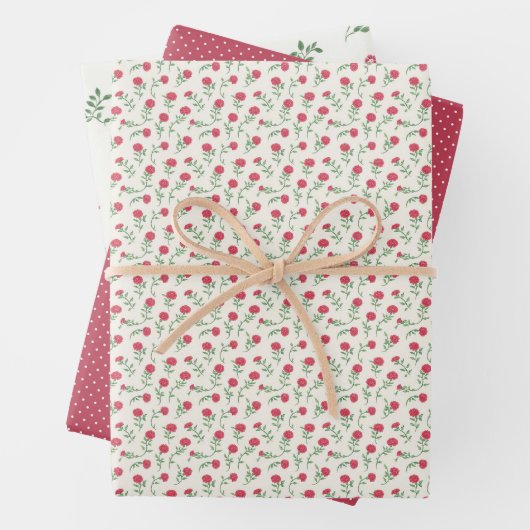 Red Blossom Whimsy 3 Geschenkpapier Set (Beispiel)