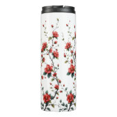 Red Blossoms on Ivory Silent Spring Branch Ink and Thermosbecher (Rückseite)