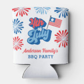 Red & Blue 4. Juli Fireworks Retro GRILLEN Party Dosenkühler (Rückseite)