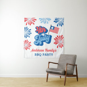 Red & Blue 4. Juli Fireworks Wiedersehen GRILLEN P Wandteppich