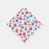 Red Blue 4. Juli Floral Napkin Serviette (Ecke)