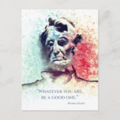 Red Blue Abraham Lincoln Watercolor Portrait Postkarte (Vorderseite)