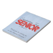 Red & Blue Abschluss Candy Bar Wraps Gastgeschenk Notizblock (Rotiert)