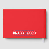Red & Blue Abschluss Personalisiert Gästebuch (Rückseite)