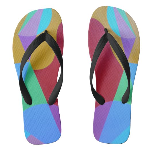 Red & Blue Abstract Flip Flops Badesandalen (Fußbett)
