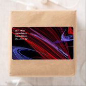 Red Blue Abstrakt Fraktal Shipping Label (Insitu)