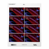 Red Blue Abstrakt Fraktal Shipping Label (Vorne)