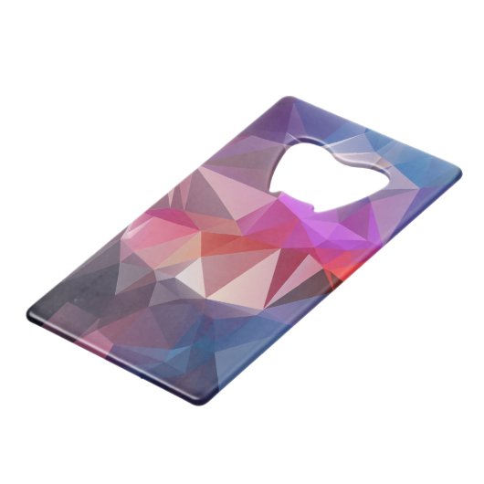 Red Blue Abstrakt Pyramide Art Geldkarten Flaschenöffner (Vorderseite Schrägansicht)