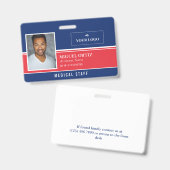 Red Blue Add Your Logo Employee ID Ausweis (Front & Back)