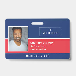 Red Blue Add Your Logo Employee ID Ausweis