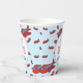 Red Blue Airplane Muster Kinder Jungs Mädchen Gebu Pappbecher (Rechts)