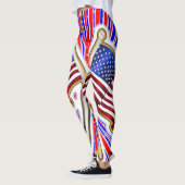 Red Blue American Flag Leggings (Links)
