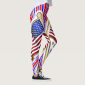 Red Blue American Flag Leggings (Rechts)