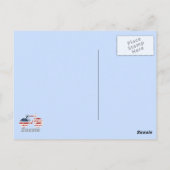 Red&blue American Stripes Biken Postkarte (Rückseite)