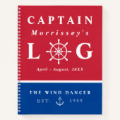 Red Blue Anchor Captain's Log Notizblock (Vorderseite)