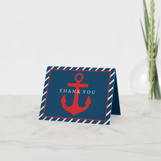 Red & Blue Anchor Vielen Dank Card Dankeskarte