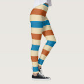Red Blue and Creme Band Muster Leggings (Rechts)