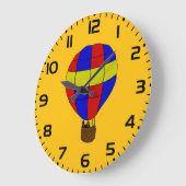Red Blue and Yellow Hot Air Balloon Große Wanduhr (Winkel)