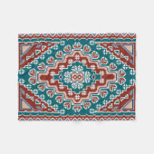 Red Blue Aquamarin Native Amerikanischen Ureinwohn Fleecedecke (Vorderseite (Horizontal))