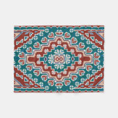 Red Blue Aquamarin Native Amerikanischen Ureinwohn Fleecedecke (Vorderseite (Horizontal))