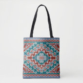 Red Blue Aquamarin Native Amerikanischen Ureinwohn Tasche (Vorderseite)