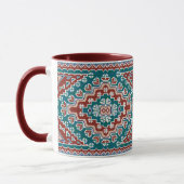 Red Blue Aquamarin Native Amerikanischen Ureinwohn Tasse (Links)