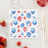 Red Blue Balloons 4. Juli Napkins Serviette (Beispiel)