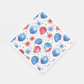 Red Blue Balloons 4. Juli Napkins Serviette (Ecke)