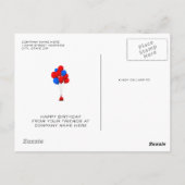 Red & Blue Balloons - Happy Birthday Post Card Postkarte (Rückseite)