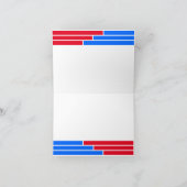 Red & Blue Bars Abschluss Vielen Dank Dankeskarte (Innenseite)