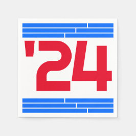 Red & Blue Bars Class of '24 Grad Party Serviette