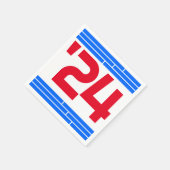 Red & Blue Bars Class of '24 Grad Party Serviette (Ecke)