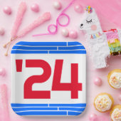 Red & Blue Bars Class of '24 Graduate Pappteller (Party)