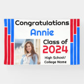 Red & Blue Bars Ein Foto Abschluss Banner (Horizontal)