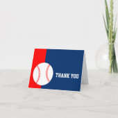 Red Blue Baseball Dankeskarte (Vorderseite)