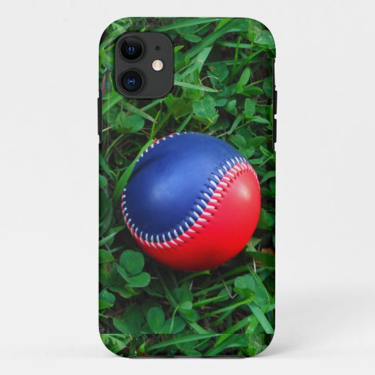 Red & Blue Baseball mit weißem Stitching Case-Mate iPhone Hülle (Rückseite)