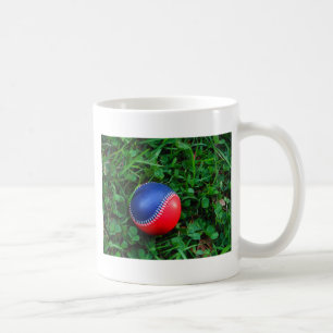 Red & Blue Baseball mit weißem Stitching Kaffeetasse
