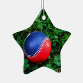 Red & Blue Baseball mit weißem Stitching Keramikornament (Rechts)