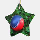 Red & Blue Baseball mit weißem Stitching Keramikornament (Links)