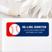 Red Blue Baseball-Rücksendeadresse (Insitu)