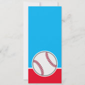 Red Blue Baseball Ticket Couples Baby Dusche Foto Einladung (Rückseite)