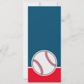 Red Blue Baseball Ticket Couples Baby Dusche Foto Einladung (Rückseite)