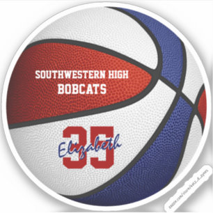 Red Blue Basketball Girls Teamkollegen Aufkleber