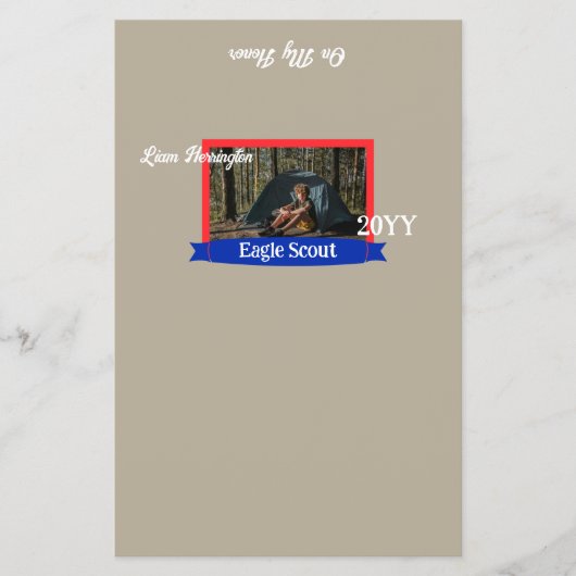 Red, Blue, Beige Eagle Scout Candy Bar Wrapper Flyer (Vorne)