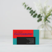 Red Blue Black Fotografy Business Card Visitenkarte (Stehend Vorderseite)
