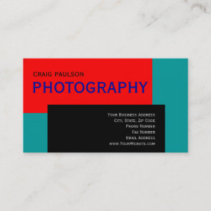 Red Blue Black Fotografy Business Card Visitenkarte