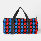 Red Blue Black Raute Diamond Patterndesign Duffle Bag (Rückseite)