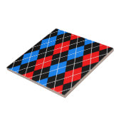 Red Blue Black Raute Diamond Patterndesign Fliese (Seite)