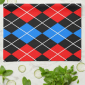 Red Blue Black Raute Diamond Patterndesign Geschirrtuch (Gefaltet)