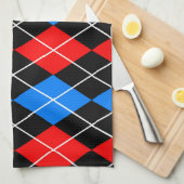 Red Blue Black Raute Diamond Patterndesign Geschirrtuch (Viertel Falte)